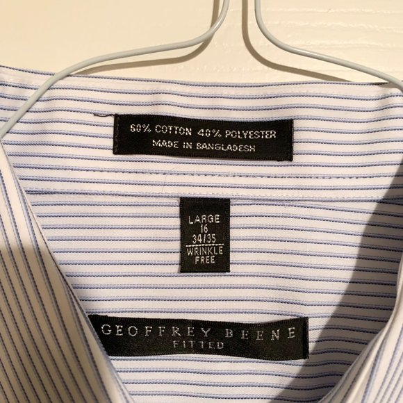 Men’s Dress Shirt; Blue and White; size 16 34/35 - Picture 2 of 4